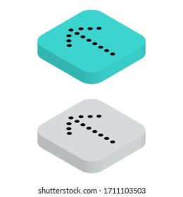 Two-color flat isometric icons from top view