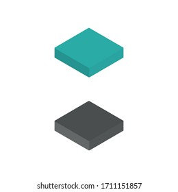 Two-color flat isometric icons from top view