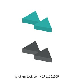 Zwei-farbige, flache isometrische Symbole aus der Draufsicht
