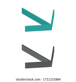 Two-color flat isometric icons from top view