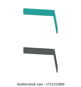 Two-color flat isometric icons from top view