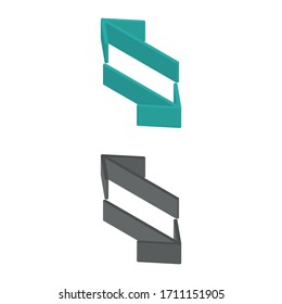 Two-color flat isometric icons from top view