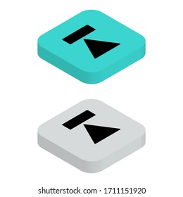 Iconos isométricos planos de dos colores desde la vista superior