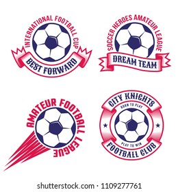 Two-color football emblems with heraldic elements