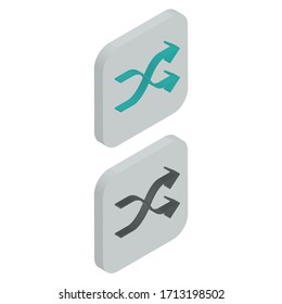 Two-color icons from right view in square background