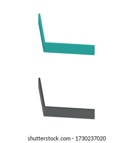 Two-color left arrow icons in isometric design for Presentation, website design, phone application, etc