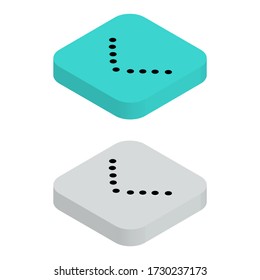 Iconos de puntos de la flecha izquierda de dos colores en diseño isométrico para Presentación, diseño de sitios web, aplicación telefónica, etc