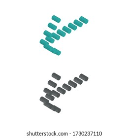 Zwei farbige linke Polka Dot Icons in isometrischem Design für Präsentation, Website-Design, Telefonanwendung, etc.