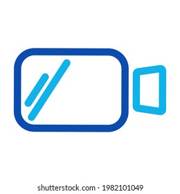 Two-color line camcorder vector illustration on a white background. Royalty-free and fully editable.