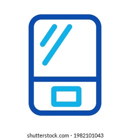 Two-color line cellular phone vector illustration on a white background. Royalty-free and fully editable.