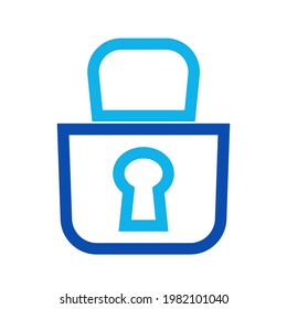 Ilustración vectorial de bloqueo de línea de dos colores en un fondo blanco. Libre de regalías y totalmente editable.