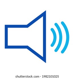 Two-color line speaker volume vector illustration on a white background. Royalty-free and fully editable.