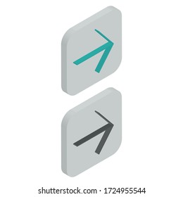 Dos colores siguientes iconos en diseño isométrico para Presentación, diseño de sitios web, aplicación telefónica, etc