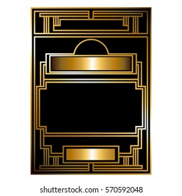 Two-color pattern with art deco frame