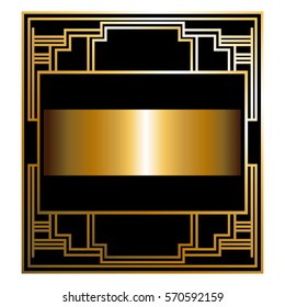 Two-color pattern with art deco frame