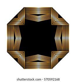 Two-color pattern with art deco frame