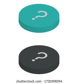 Iconos de dos marcas de interrogación en diseño isométrico para Presentación, diseño de sitios web, aplicación telefónica, etc.