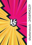 Two-color retro fight vs comic background with radial speed stripes