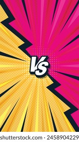 Two-color retro fight vs comic background with radial speed stripes