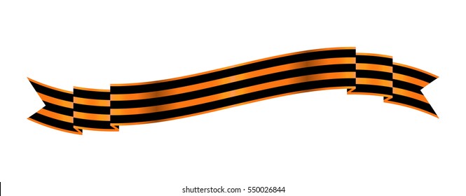 Two-color Ribbon of Order of St. George. For service and bravery. Vector Illustration. EPS10