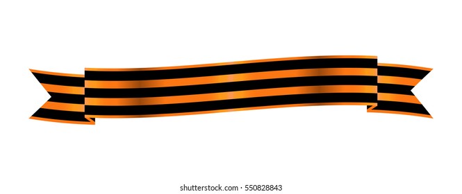 Two-color Ribbon of Order of St. George. For service and bravery. Vector Illustration. EPS10