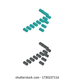 Two-color right polka dot icons in isometric design for Presentation, website design, phone application, etc
