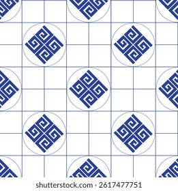 Two-color seamless vector geometric pattern