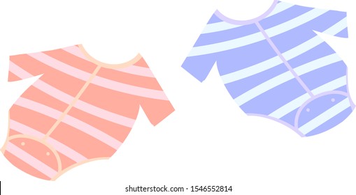 Two-color set of striped baby underwear