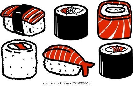 Two-Color Six Piece Sushi Set