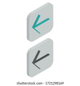 Two-color step back icons in isometric design for graphic design, website design, mobile application, etc