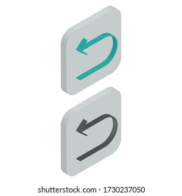 Two-color step back icons in isometric design for Presentation, website design, phone application, etc