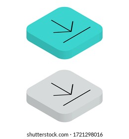 Two-color step forward icons in isometric design for graphic design, website design, mobile application, etc