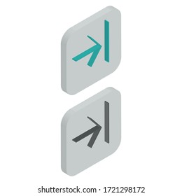 Two-color step forward icons in isometric design for graphic design, website design, mobile application, etc