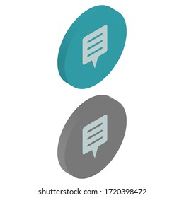Two-color text icons in isometric design for Presentation, website desaign, phone application, etc