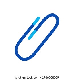 Two-color thin line paper clip vector icon illustration on a white background.  Royalty-free and fully editable.