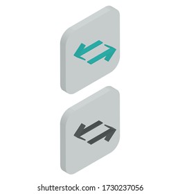 Two-color transfer arrow icons in isometric design for Presentation, website design, phone application, etc