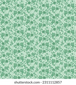 Two-color vector floral pattern. Design for wallpaper, wrapping paper, background, fabric. Vector seamless pattern with decorative climbing flowers.