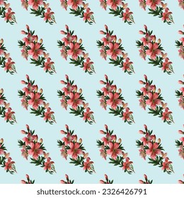 Two-color vector floral pattern. Design for wallpaper, wrapping paper, background, fabric. Vector seamless pattern with decorative climbing flowers.