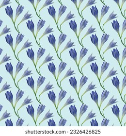 Two-color vector floral pattern. Design for wallpaper, wrapping paper, background, fabric. Vector seamless pattern with decorative climbing flowers.