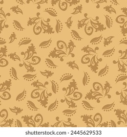 Two-color vector floral pattern. Design for wallpaper, wrapping paper, background, fabric. Vector seamless pattern with decorative climbing flowers