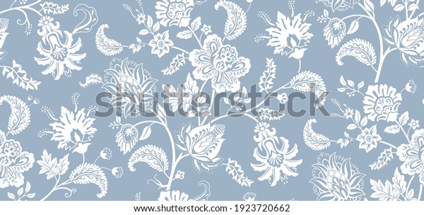 Two-color vector floral pattern.
Design for wallpaper, wrapping paper, background, fabric. Vector
seamless pattern with decorative climbing flowers.
