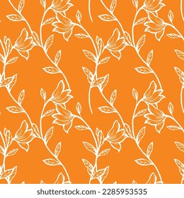 Two-color vector floral pattern. Design for wallpaper, wrapping