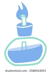 Two-color vector illustration of a simple alcohol lamp