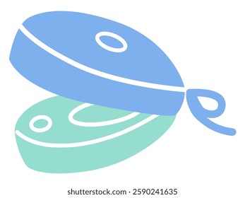 Two-color vector illustration of simple castanets