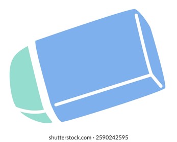 Two-color vector illustration of a simple eraser