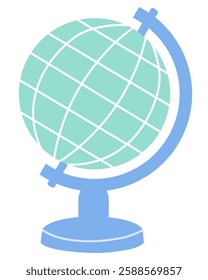 Two-color vector illustration of a simple globe
