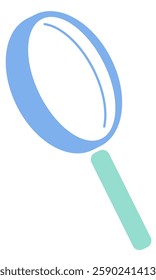Two-color vector illustration of a simple magnifying glass
