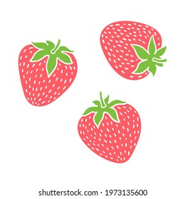 Two-color vector illustration of strawberry