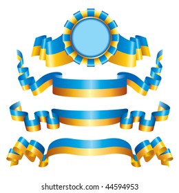sellos vectores de dos colores y banderas ornamentadas