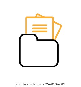 Two-colour folder groups tools graphics design icon flat design 